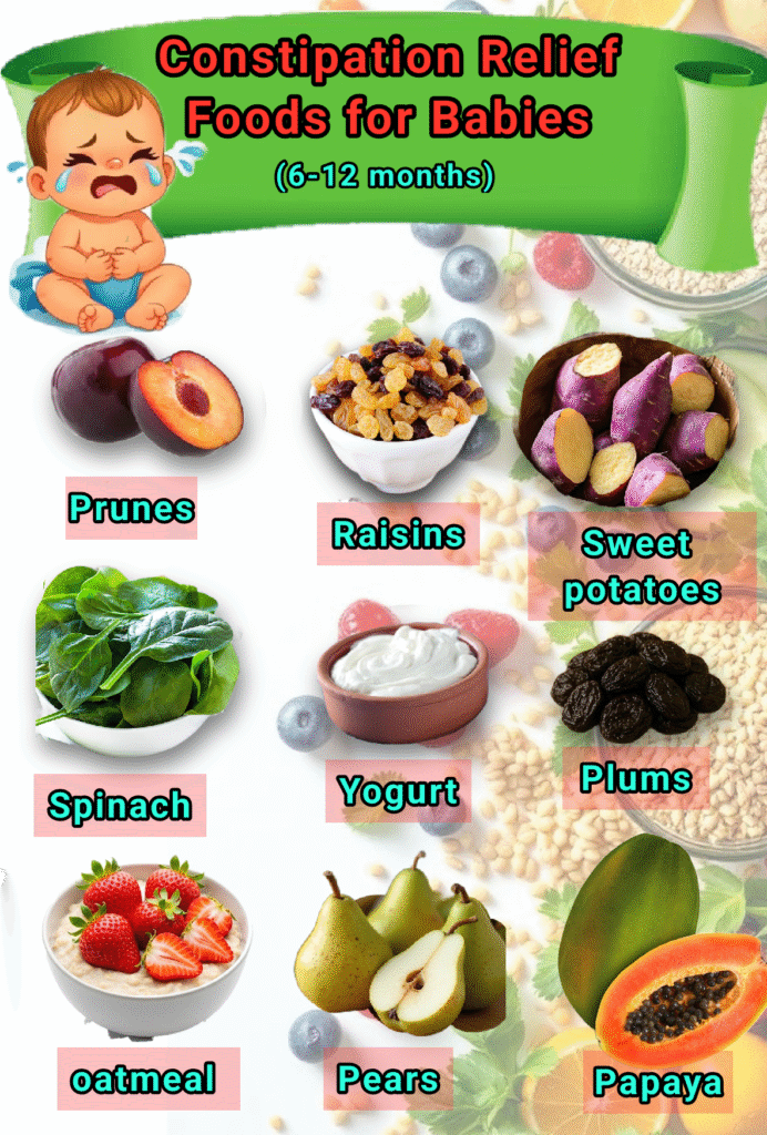 Constipation Relief Foods for Babies (6-12 Months)